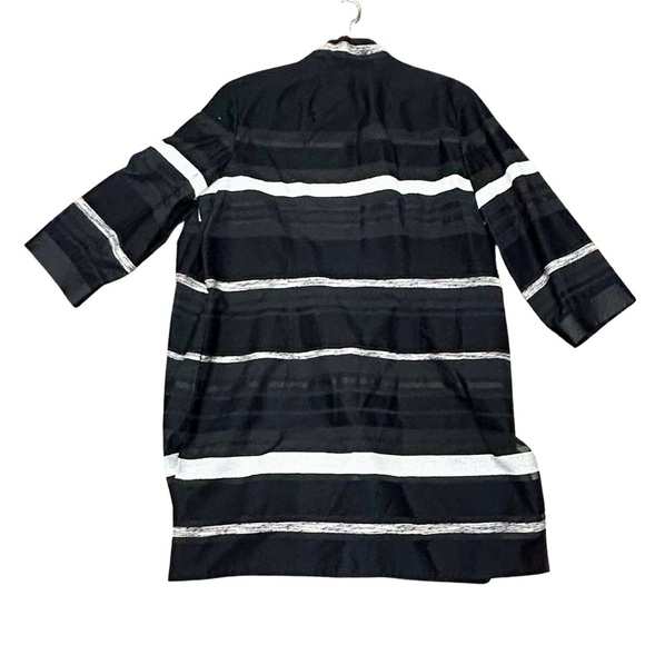 Per Se by Carlisle Striped Black Metallic Trim Coat – Size 16 - Picture 4 of 4